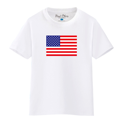 儿童装2017夏装男童短袖T恤 美国国旗印花宝宝半袖纯棉衣服包邮
