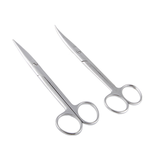 迪绒舒不锈钢剪 宠物器械 手术剪 实验用剪刀 直尖 弯尖