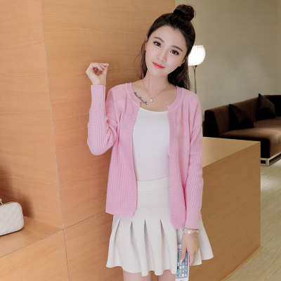 秋季时尚休闲甜美长袖韩版针织开衫