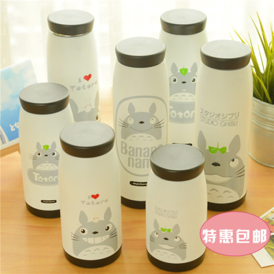 日韩创意家居正品可爱龙猫男士女士不锈钢学生保温杯儿童水杯包邮