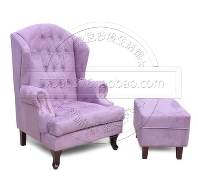新古典沙发单人 简约欧式布艺沙发 高背沙发椅老虎椅 小户型L004