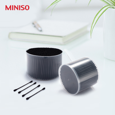日本MINISO名创优品正品天然竹炭300支纸轴棉棒棉签天然亲肤细腻