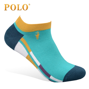 POLO男袜子夏季隐形袜薄潮彩色男运动袜短袜船袜短筒棉袜2350