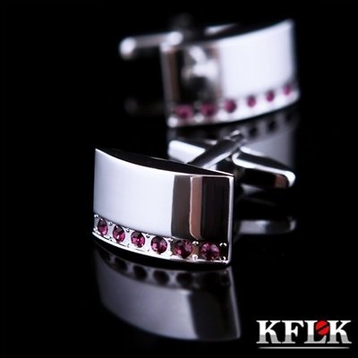 礼盒装KFLK紫色高档钻石袖扣法式衬衫袖钉男式衬衣袖口钉扣可定制
