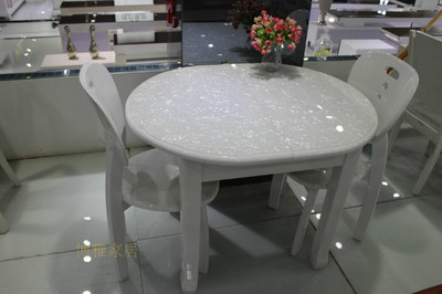 餐桌玻璃餐桌伸缩餐桌折叠餐桌餐桌椅刚化爆冰花餐桌