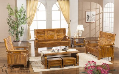 特价简约现代中式香樟木全实木沙发 茶几组合多功能储物 客厅家具