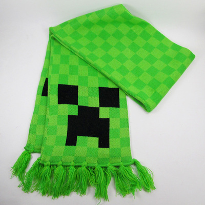 沙盒Minecraft我的世界MC周边 苦力怕爬行着JJ怪围巾针织头巾围脖