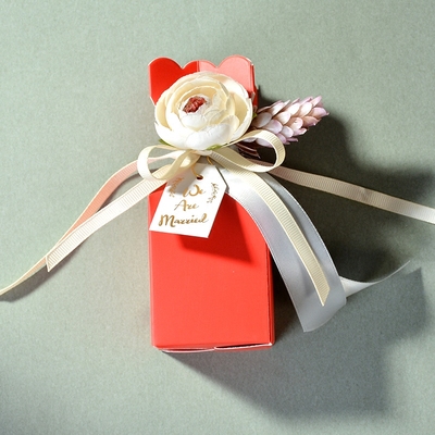 花瓶形红色喜糖盒 欧式创意礼品盒子中国风婚礼糖盒结婚纸盒