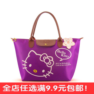 新款Hello Kitty韩版时尚单肩包防水帆布购物袋超大手提包中号包