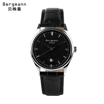 Bergmann德国贝格曼1962商务休闲手表男女对表日历经典复古石英表