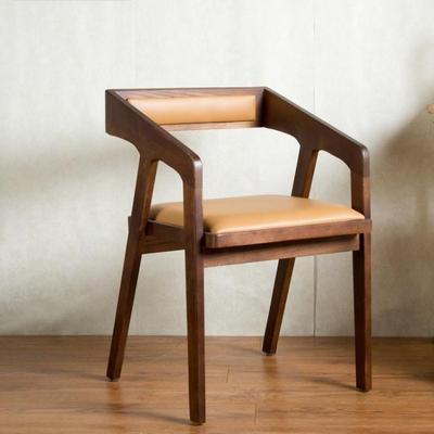 北欧新款宜家餐厅咖啡厅餐椅简约靠背纯实木子 原木烤漆办公椅