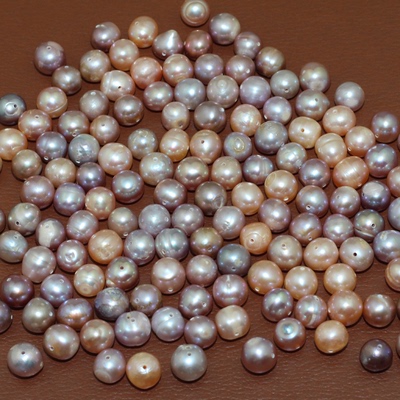 天然淡水珍珠8-9-10mm近圆有暇DIY全孔散珠 仅4毛一颗 凊仓