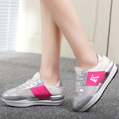 飞力步夏季透气休闲松糕女鞋韩版网布时尚女鞋运动鞋轻便跑步鞋女