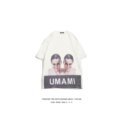 UMAMIISM 15SS 夏季短袖T恤宽松白色印花男士纯色 比利时肖像TEE