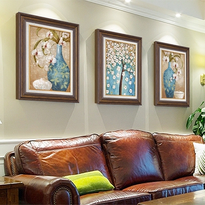 美式复古客厅玄关沙发背景墙装饰画现代欧式餐厅有框壁画挂画墙画