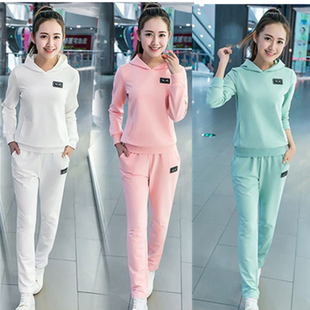 时尚套装女春秋季2016新款韩版卫衣长袖大码两件套跑步休闲运动服