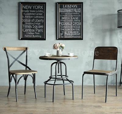 美式铁艺餐桌椅组合复古工业风咖啡桌椅北欧实木洽谈桌休闲户外桌