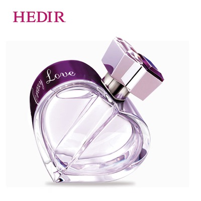 HEDIR心形紫色瓶装狂爱i女士持久淡香清新香水法国进口原材料5