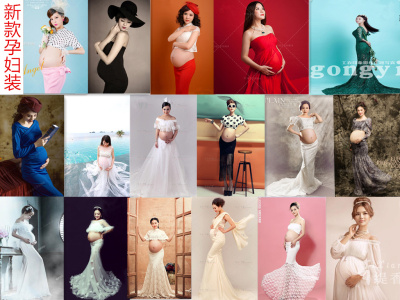 2015新孕妇拍照写真服装摄影影楼专用白色蕾丝服饰妈妈照衣服韩版