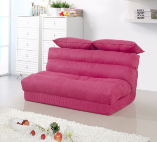 爱尔帝曼 布艺sf027现代简约现代双人粉红色米家品沙发床宽120CM