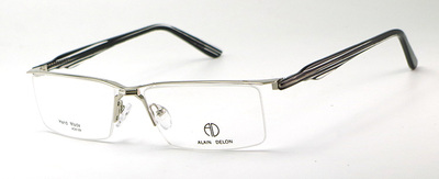 经典商务休闲男款半框金属合金银色眉线框光学近视眼镜架可配眼镜