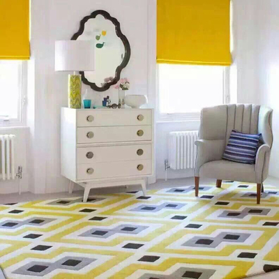 时尚欧式现代简约客厅茶几沙发地毯居家卧室房间床边可洗方块地毯