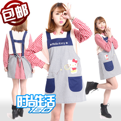 包邮出口韩国版时尚HELLOKITTY可爱公主厨房卡通工作服家居围裙