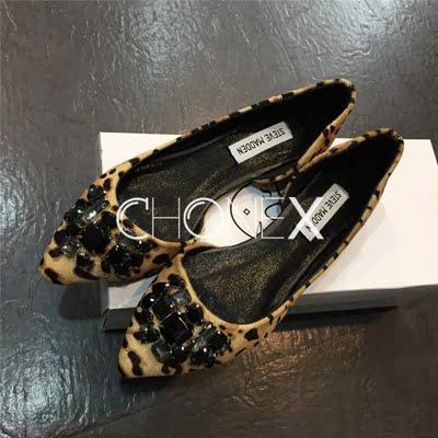【CHONEX】ST*M欧美街拍休闲豹纹水钻平底尖头单鞋女鞋