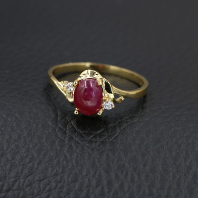红色宝石彩宝天然缅甸红宝石18K玫瑰金戒指女托帕石加证书 包邮