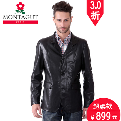 新款Montagut 法国梦特娇男装 男士时尚休闲夹克 男士皮外套14W