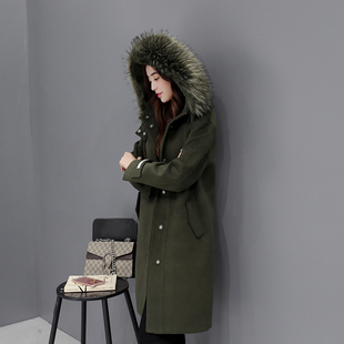 2016新款韩版秋冬季女式长袖风衣外套中长款百搭修身显瘦宽松棉衣
