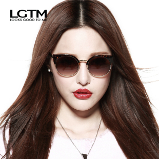LGTM半框圆形镜明星同款太阳镜出游复古时尚墨镜情侣眼镜潮女士男