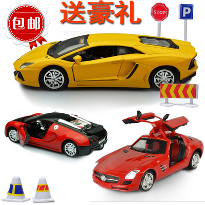 合金车模汽车模型声光回力车玩具小汽车开门车模儿童玩具仿真汽车