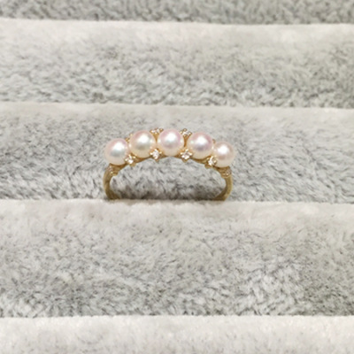 正品18K黄金镶嵌12钻戒指 akoya日本海水珍珠钻石戒指 厂家批发