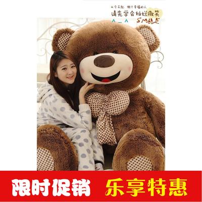 泰迪熊抱抱熊领结熊超大号公仔熊毛绒玩具布娃娃可爱生日礼物女生