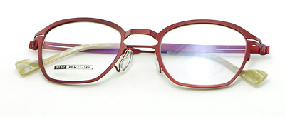 潮人必备红色全框光学眼镜框架女款 金属合金近视眼镜架 时尚个性