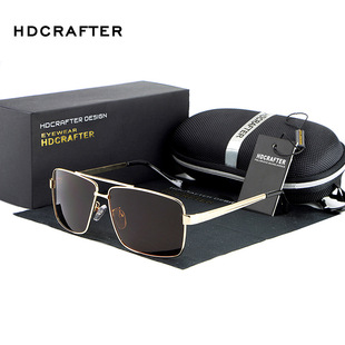 包邮  HDCRAFTER偏光镜男士方形经典大框复古墨镜驾驶镜太阳眼镜