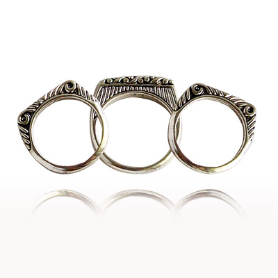 欧美饰品 欧美时尚复古 质感 PD 春季打标组合戒指 SD4 3件组合
