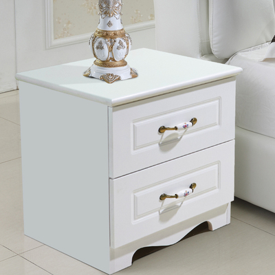 红爵特价简欧创意欧式卧室储物柜简易白色烤漆简约现代床头柜收纳