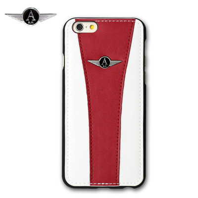 国际品牌ABH 苹果iphone6红白撞色款，头层牛皮手机保护套