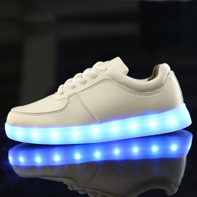 七彩发光鞋夜光鞋荧光鞋情侣款LED鞋韩版潮男女板鞋USB充电灯光鞋
