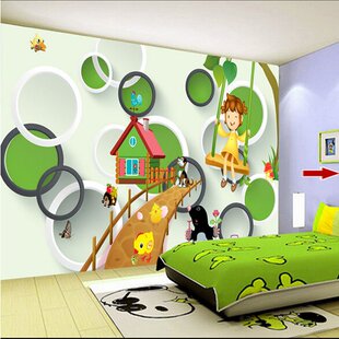 大型壁画 3D儿童房卡通动画图片壁画墙纸 卧室客厅沙发电视背景墙