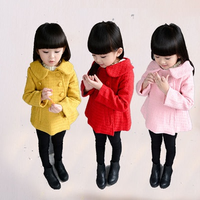 童装2017新款韩版女童毛呢秋冬装外套儿童羊绒中长款大衣百搭外衣