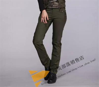 精英部落WCK-5691女装长裤 户外休闲军绿军迷裤简单修身舒适正品