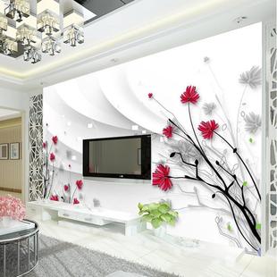 3D花纹电视背景墙纸壁纸客厅卧室沙发温馨浪漫玫瑰壁画无纺布墙纸