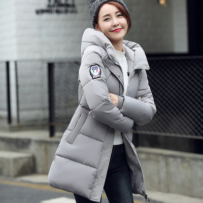 实拍2016冬季新款韩版修身气质加厚保暖休闲中长款羽绒服女棉衣装
