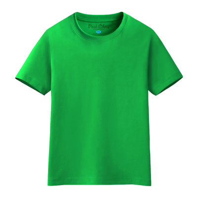 2017夏季短袖纯色纯棉中大胖男女童圆领定制幼儿园小学生儿童T恤