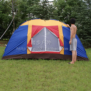 有金户外多人搭建帐篷野外露营防风雨郊游春游装备多人防雨大帐篷