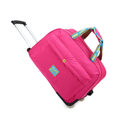 休闲行李时尚潮流拉杆包牛津纺容量伸缩式提把手提青年女旅行袋