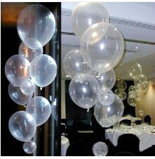 12寸圆形透明气球进口氦气气球NEO透明氢气球白色气球加厚型
